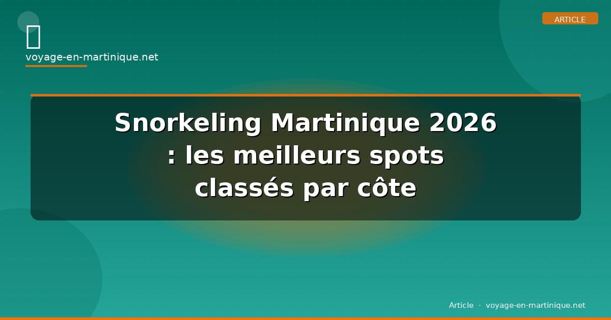 Snorkeling Martinique 2026 : les meilleurs spots classés par côte